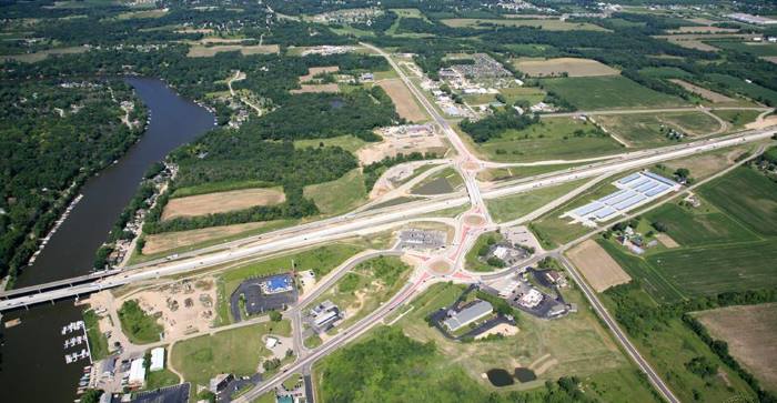 Aerial Photo of Highway Project Completed by Oneida Engineering Solutions